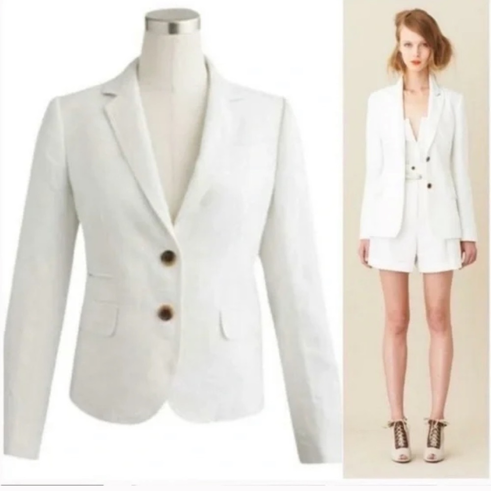 J. Crew Women's Linen White Blazer